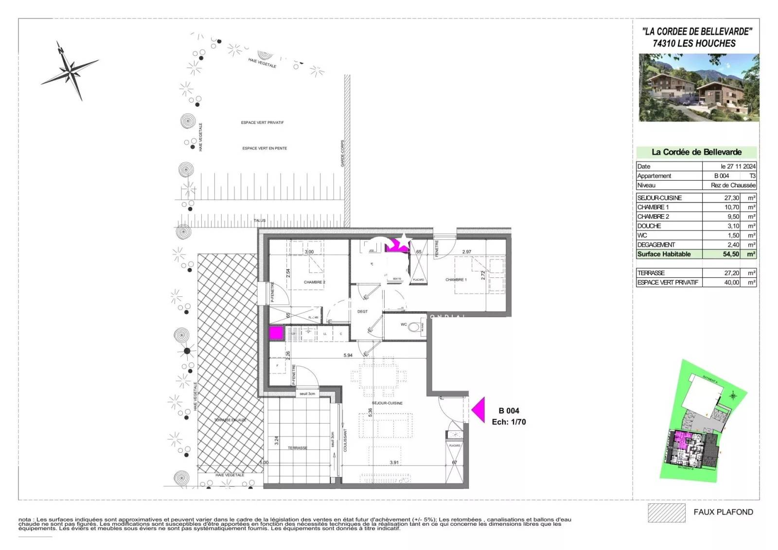 Appartement 3 pièces, 2 chambres à vendre Les Houches - 74310 dans une résidence de haut standing