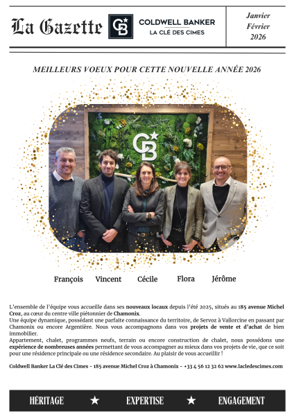 Gazette janvier février 2026 Coldwell Banker La Clé des Cimes