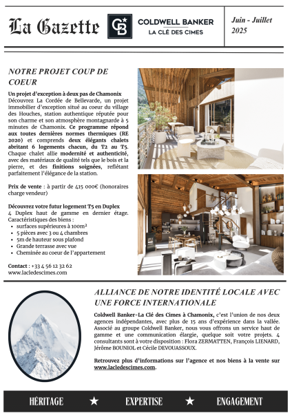 Gazette Coldwell Banker La Clé des Cimes Juin - Juillet 2025