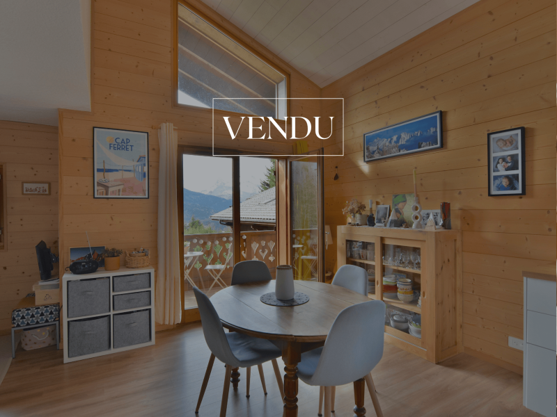 Appartement 3 pièces, 2 chambres à vendre Les Houches - 74310 Cadre champêtre et vue dégagée sur les montagnes